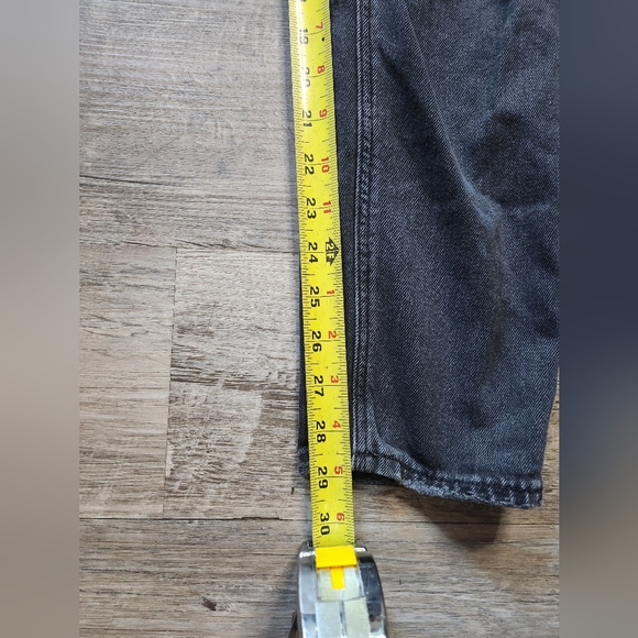 American Eagle Outfitters Distressed  Black Wash Denim Long Skinny Jeans - Picture 10 of 10